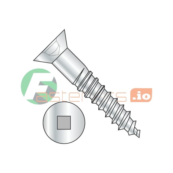 Newport Fasteners Wood Screw, #14, 1-1/2 in, Zinc Plated Steel Flat Head Square Drive, 1000 PK 302691 - main